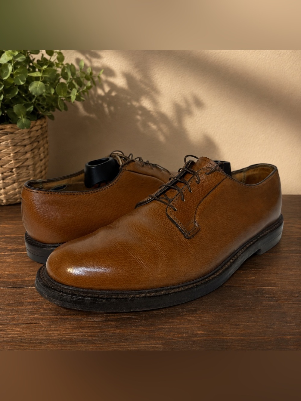 Vintage Florsheim Imperial 93603 Men’s 10.5D Brown Leather Derby V-Cleat